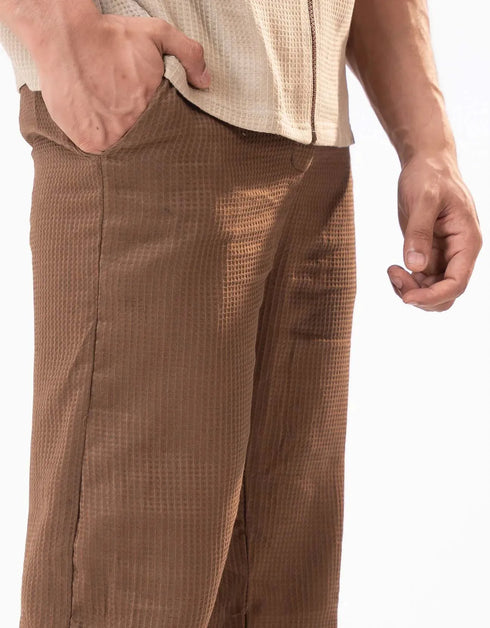 WAFFLE TEXTURED RELAXED PANTS